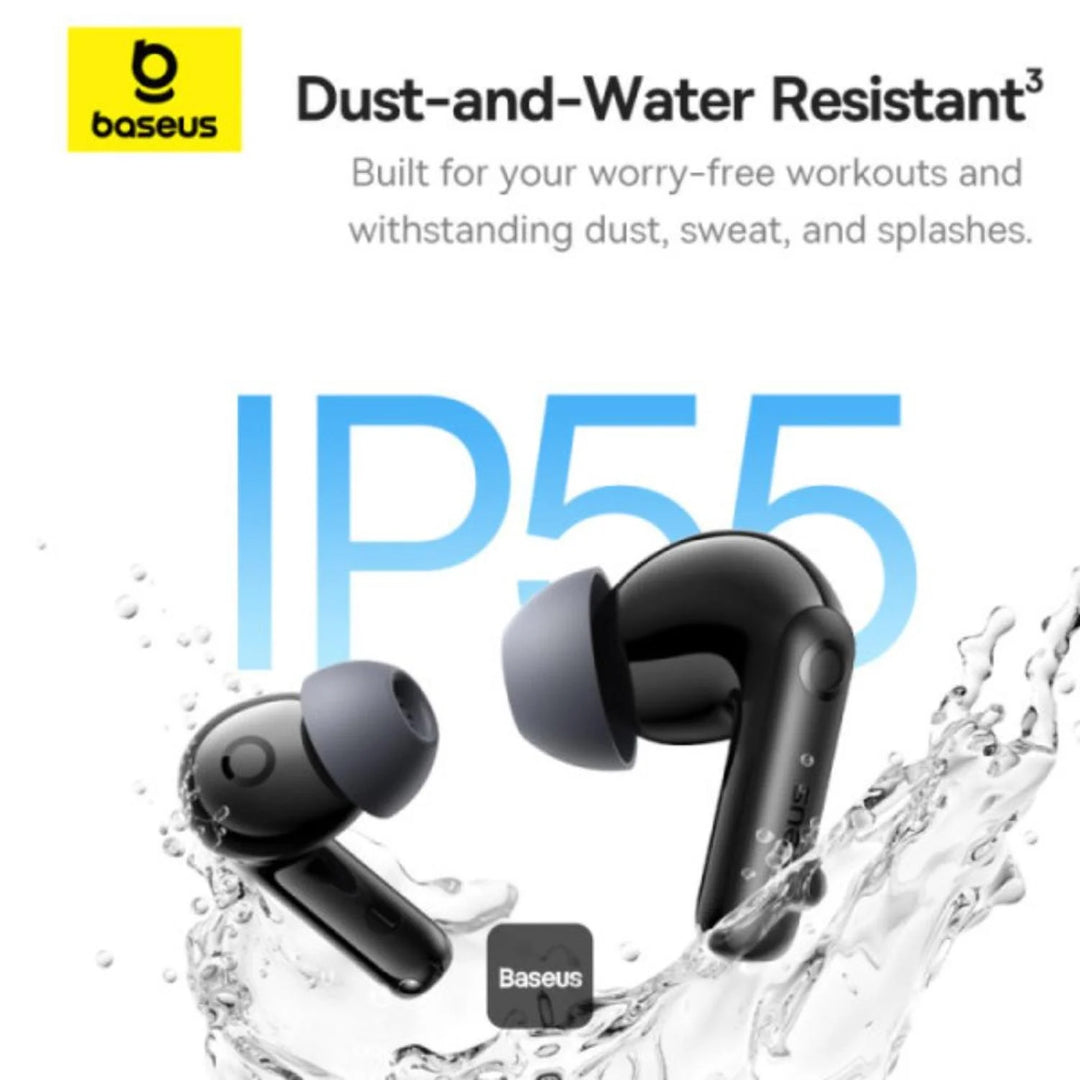 Audífonos Inalámbricos BASEUS BP1 PRO con cancelación de ruido, IP55, Batería de 55 horas, 6 micrófonos IA