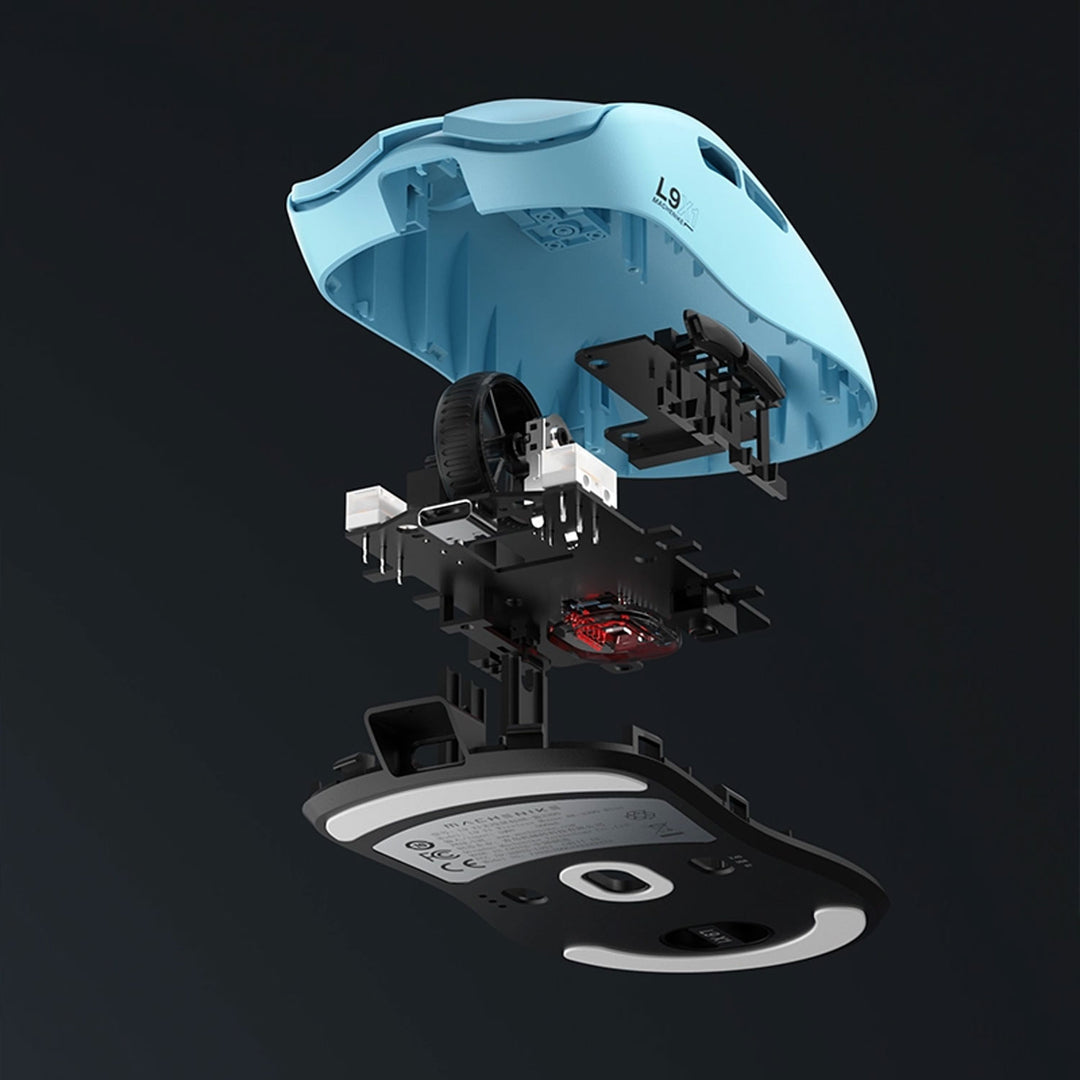 Mouse Gamer Inalámbrico Machenike L9X1 Azul, Sensor Óptico 26000 DPI, Ultraligero