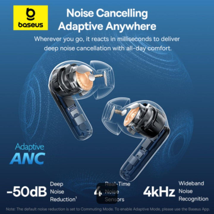 Audífonos Inalámbricos BASEUS BP1 PRO con cancelación de ruido, IP55, Batería de 55 horas, 6 micrófonos IA