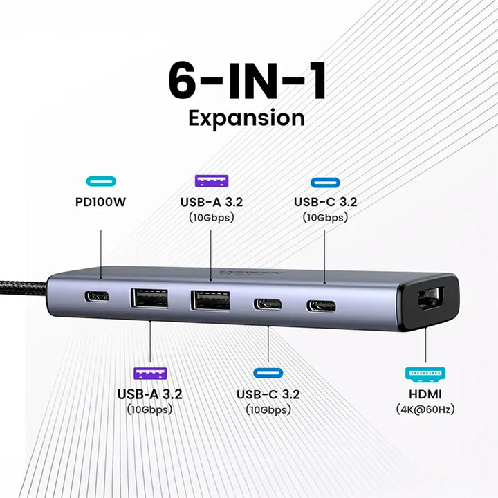 Adaptador multifunción USB-C UGREEN CM511 6 en 1, 75586