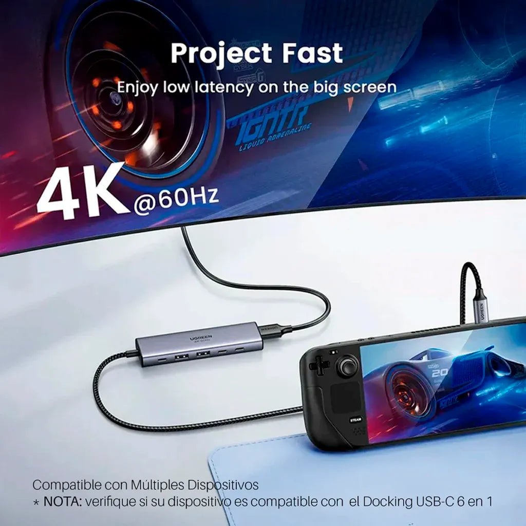 Adaptador multifunción USB-C UGREEN CM511 6 en 1, 75586