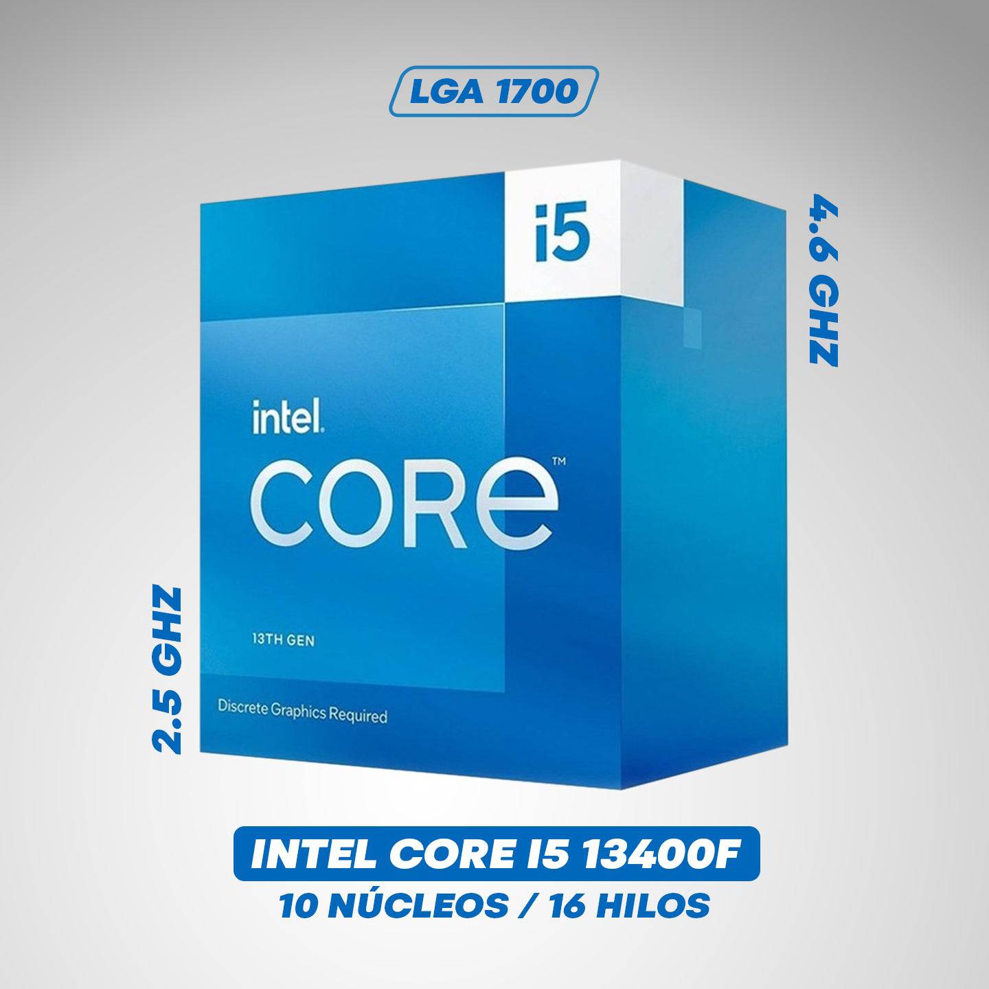 Procesador Intel Core i5-13400F, 10 Núcleos, Hasta 4.6 GHz, Socket