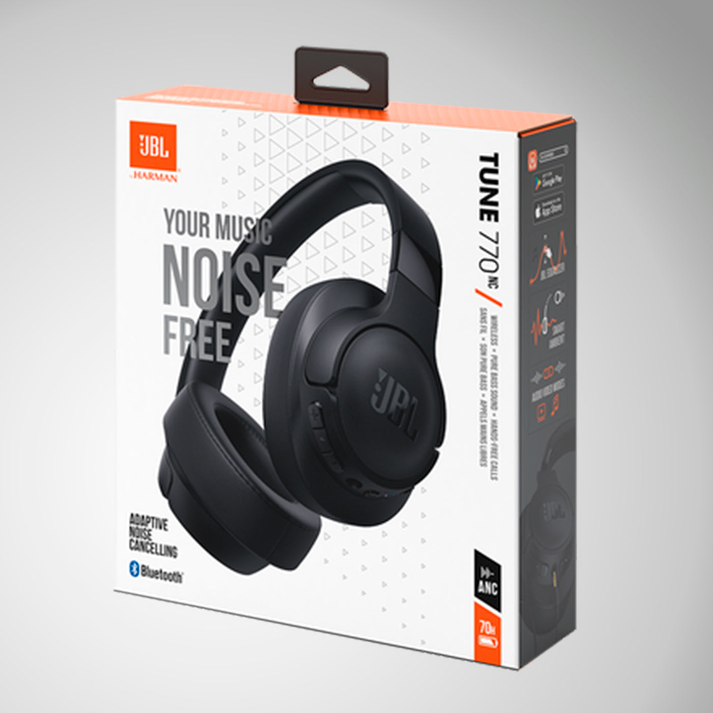Auriculares JBL Tune 770NC, Circumaurales Inalámbricos con Cancelación de Ruido Adaptativa, Bluetooth y 70 horas de batería - Achorao