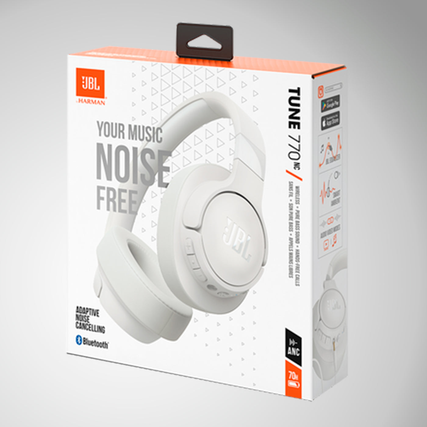 Auriculares JBL Tune 770NC, Circumaurales Inalámbricos con Cancelación de Ruido Adaptativa, Bluetooth y 70 horas de batería - Achorao