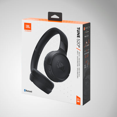 JBL Auriculares Tune 520BT, inálambricos por Bluetooth, 57 horas de reproducción con Pure Bass, plegables - Achorao