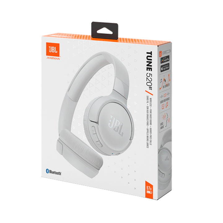 JBL Auriculares Tune 520BT, inálambricos por Bluetooth, 57 horas de reproducción con Pure Bass, plegables - Achorao