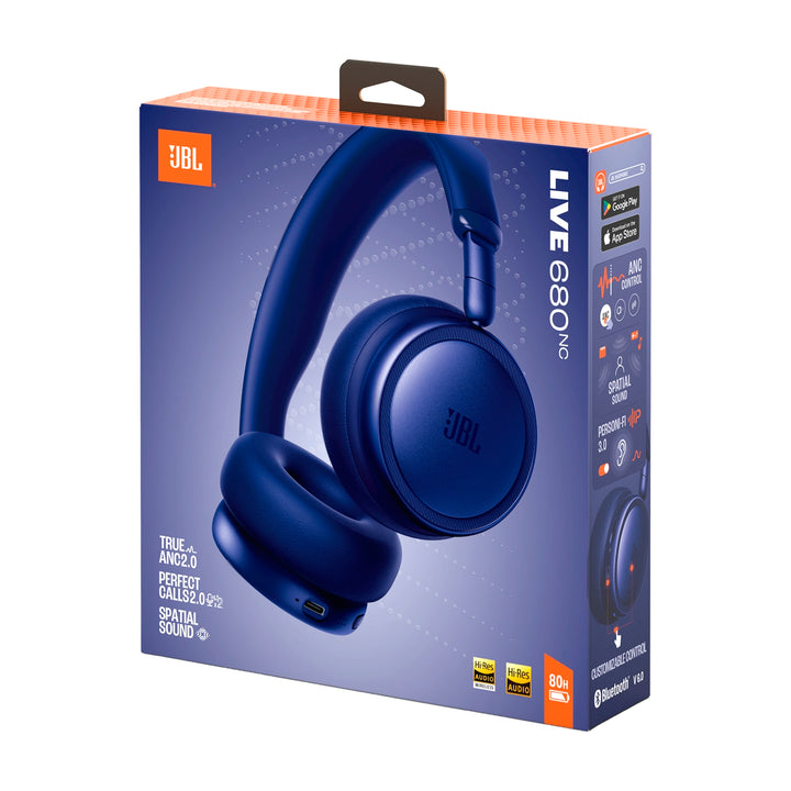 Audífonos inalámbricos JBL Live 680NC azules con cancelación de ruido adaptativa 2.0