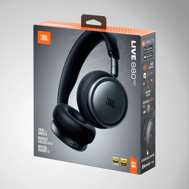 Audífonos inalámbricos JBL Live 680NC negros con cancelación de ruido adaptativa 2.0
