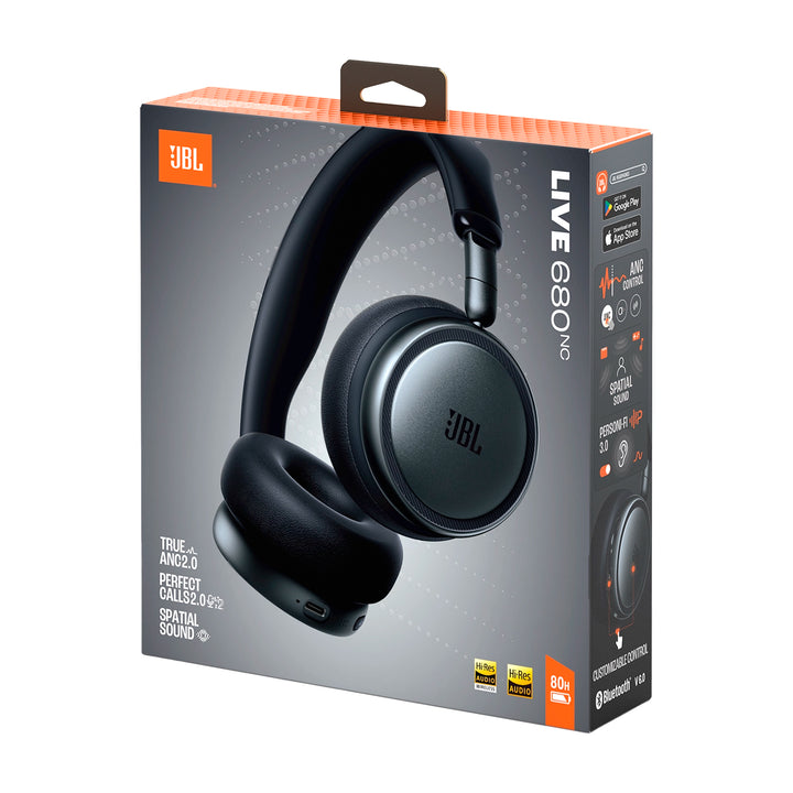Audífonos inalámbricos JBL Live 680NC negros con cancelación de ruido adaptativa 2.0