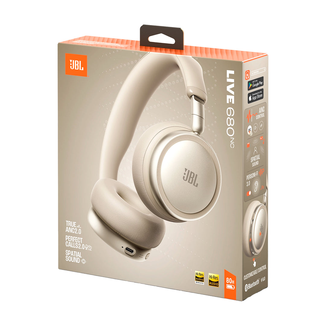 Audífonos inalámbricos JBL Live 680NC color arena con cancelación de ruido adaptativa 2.0