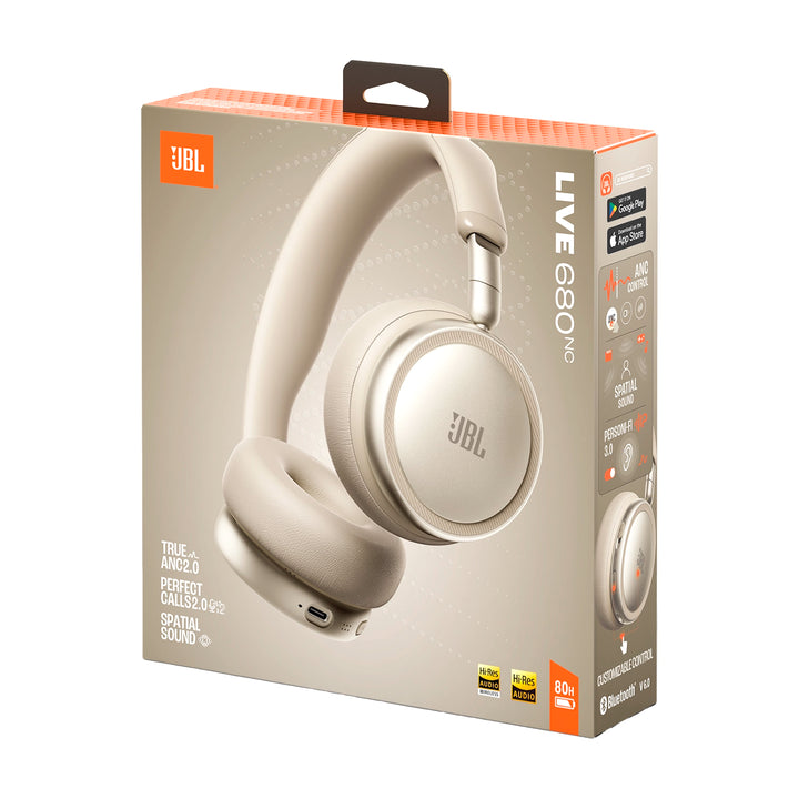 Audífonos inalámbricos JBL Live 680NC color arena con cancelación de ruido adaptativa 2.0