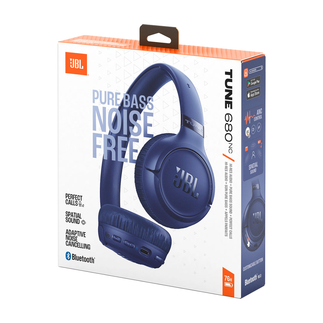 Audífonos inalámbricos JBL Tune 680NC azules con cancelación de ruido adaptativa