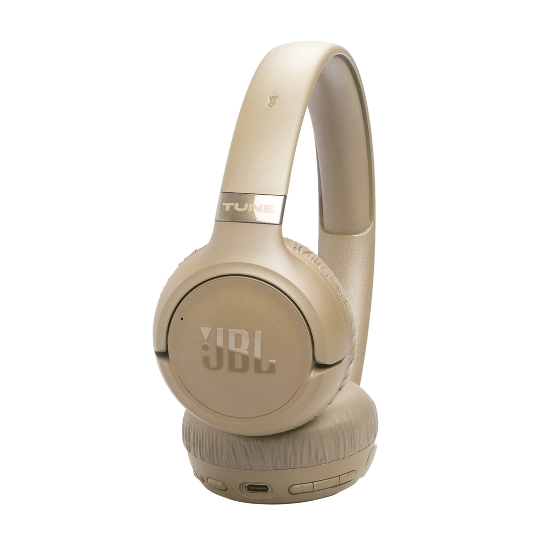 Audífonos inalámbricos JBL Tune 680NC beige con cancelación de ruido adaptativa