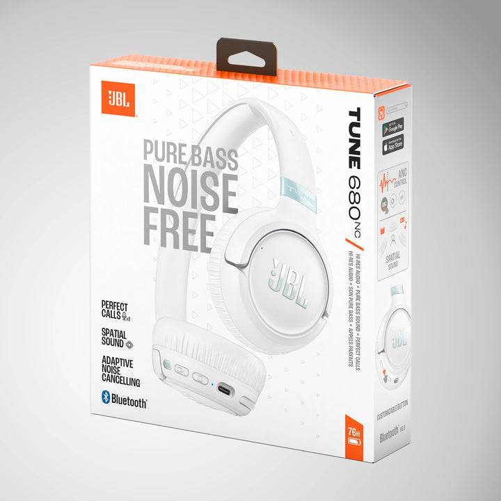 Audífonos inalámbricos JBL Tune 680NC blancos con cancelación de ruido adaptativa