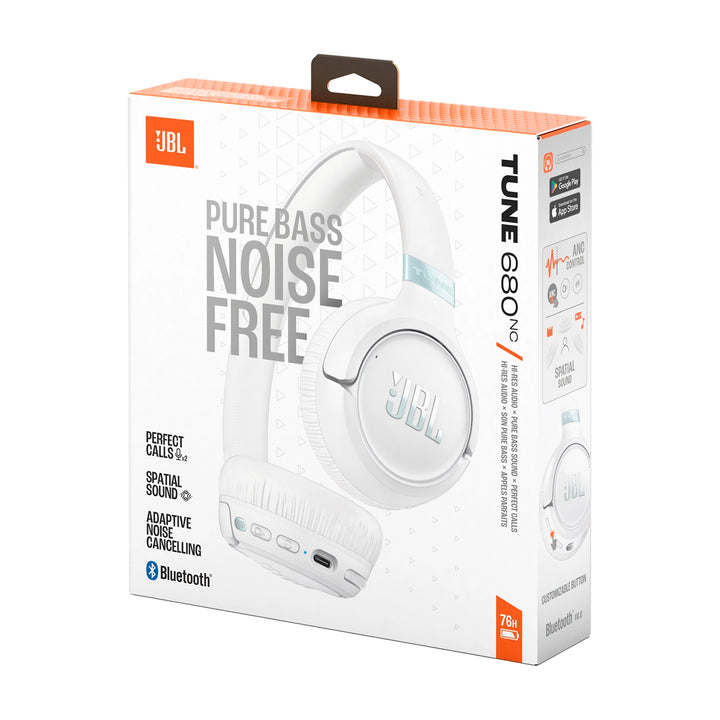 Audífonos inalámbricos JBL Tune 680NC blancos con cancelación de ruido adaptativa