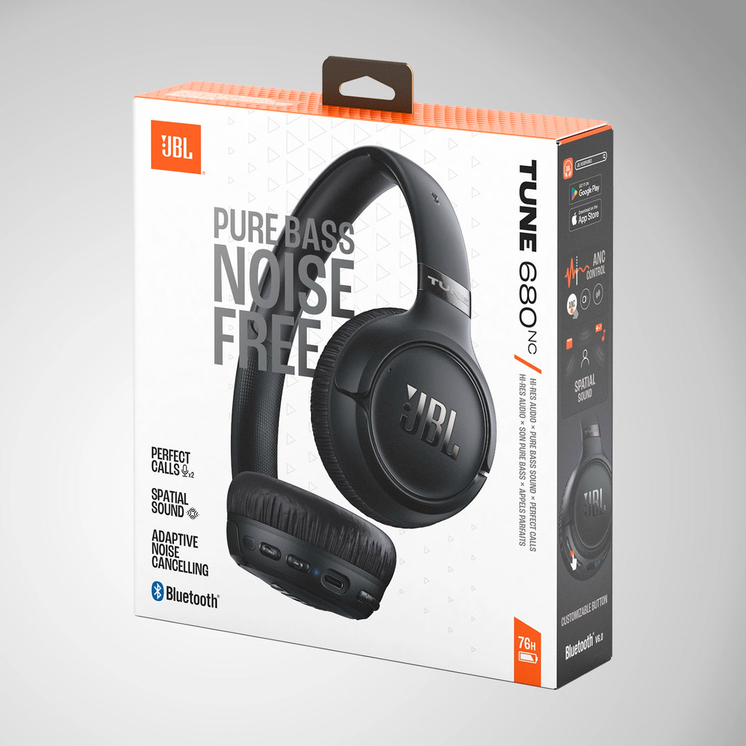 Audífonos inalámbricos JBL Tune 680NC negros con cancelación de ruido adaptativa