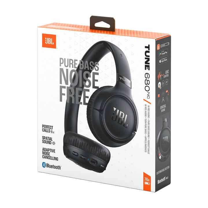 Audífonos inalámbricos JBL Tune 680NC negros con cancelación de ruido adaptativa