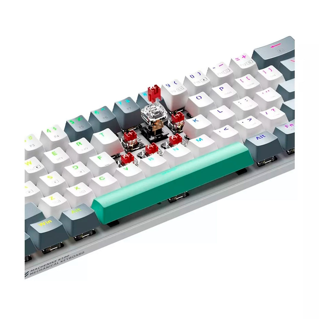 Teclado mecánico gamer MACHENIKE K500-B61W Español, Switch Rojo