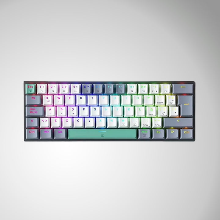 Teclado mecánico gamer MACHENIKE K500-B61W Español, Switch Rojo
