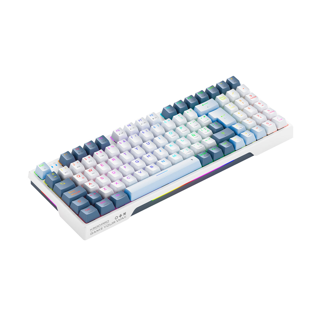 Teclado mecánico gamer MACHENIKE K500 PRO Stwich Plateado