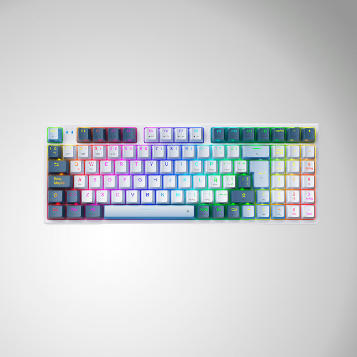 Teclado mecánico gamer MACHENIKE K500 PRO Stwich Plateado