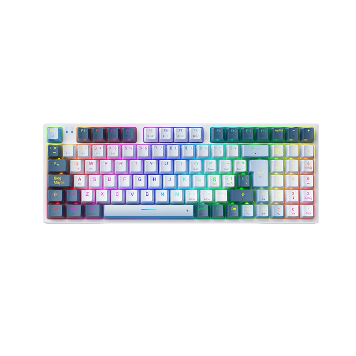 Teclado mecánico gamer MACHENIKE K500 PRO Stwich Plateado