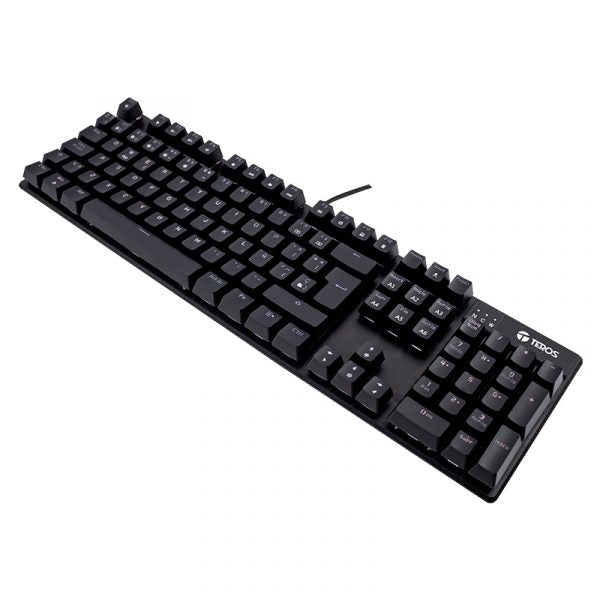 Teclado mecánico TE-4068G, retroiluminación rainbow, USB 2.0, español, color negro - Achorao