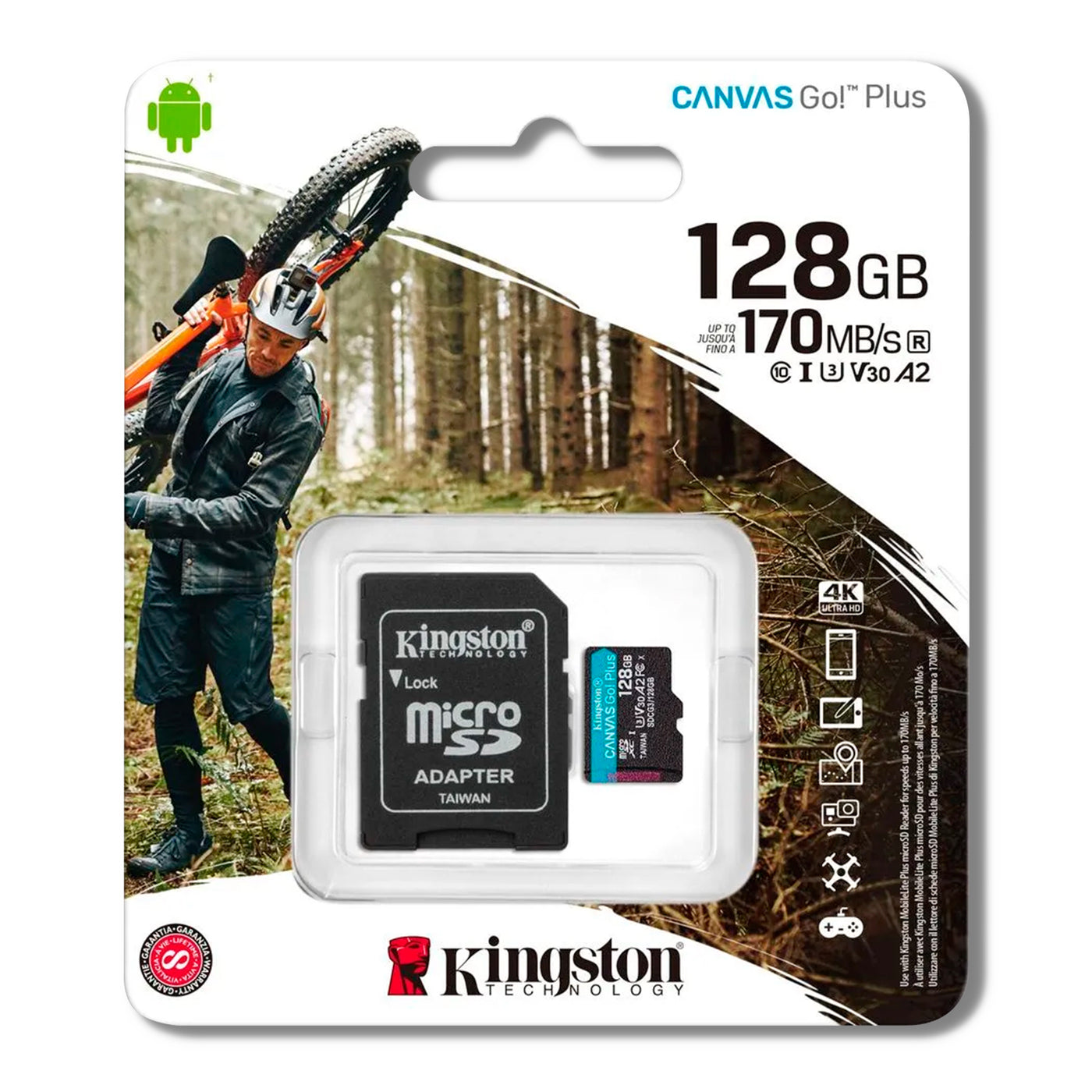 Memoria Flash microSD Kingston Canvas GO¡ Plus, 128GB con adaptador SD - Achorao