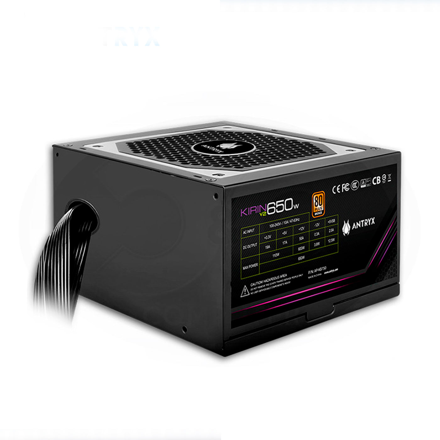 Fuente de poder Antryx Kirin V2 650W -80 Plus Bronze - Achorao