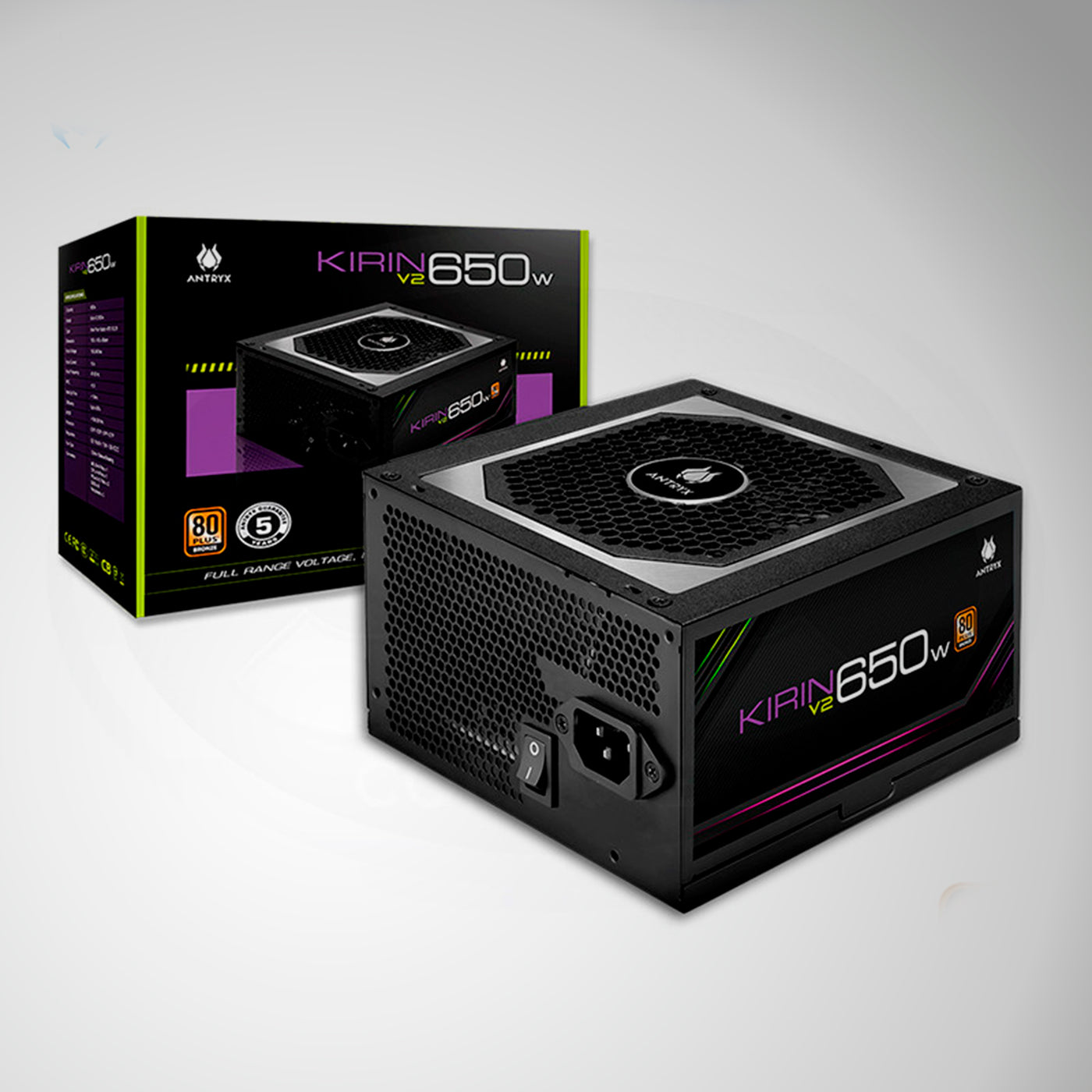 Fuente de poder Antryx Kirin V2 650W -80 Plus Bronze - Achorao