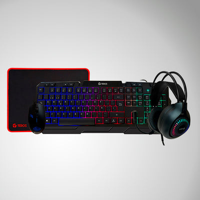 Kit Gamer TEROS TE-4063N, 4 en 1, Teclado + Mouse + Headset + Mousepad - Achorao