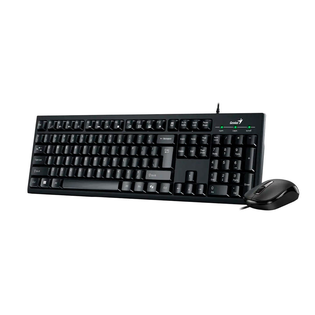 Combo teclado y mouse Genius KM-100SE, USB, tecla Copilot AI, layout SP, Black - Achorao