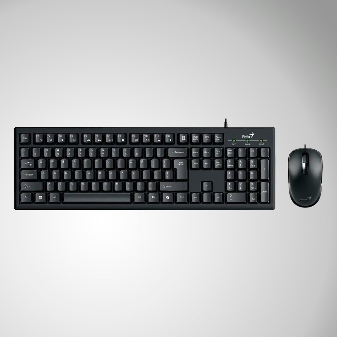 Combo teclado y mouse Genius KM-100SE, USB, tecla Copilot AI, layout SP, Black - Achorao