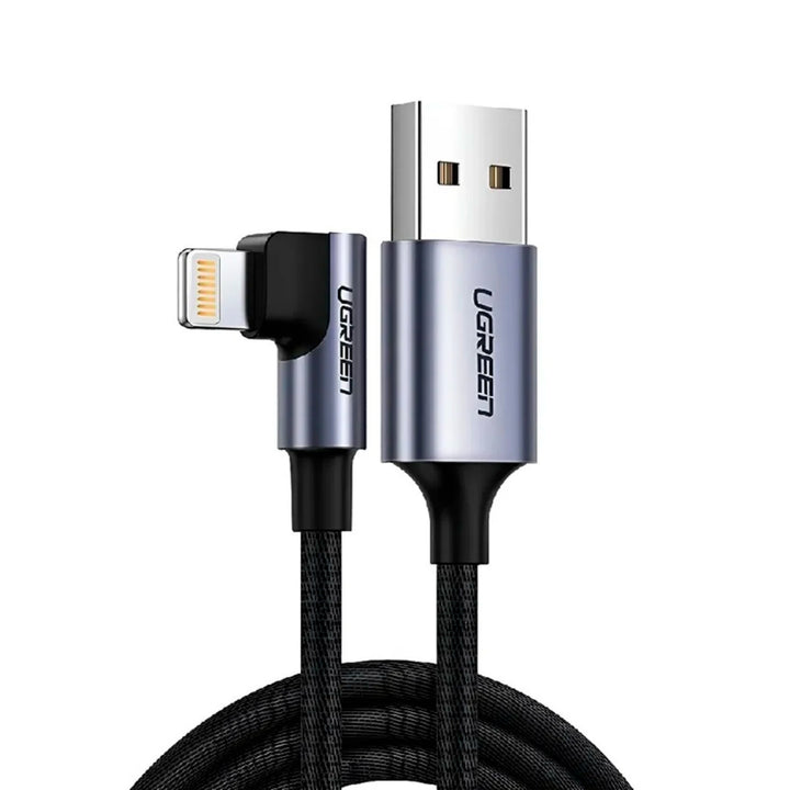 Cable Lightning a USB-A en Ángulo Recto UGREEN Gamer 1 Metro Negro, Modelo US299, PN 60521