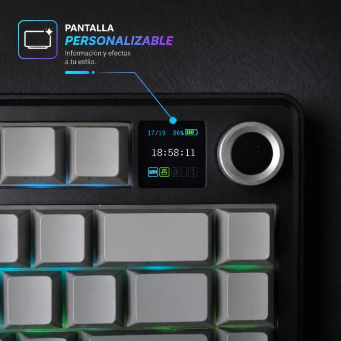 Teclado mecánico gamer Aula F75MAX Inalámbrico Español, Reaper Switch