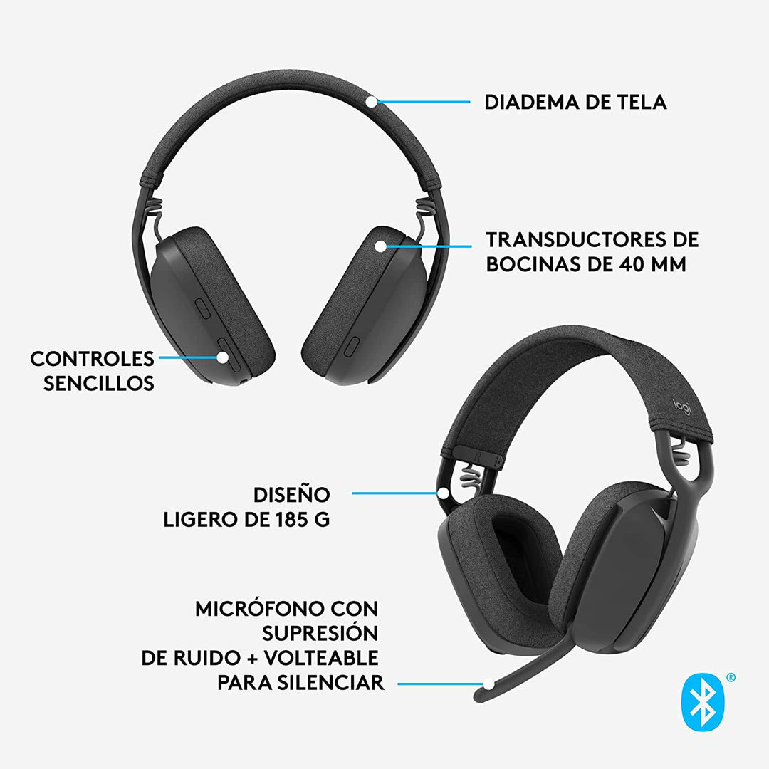 Audífonos Inalambricos Logitech zone vibe 100 BT 20H - Achorao