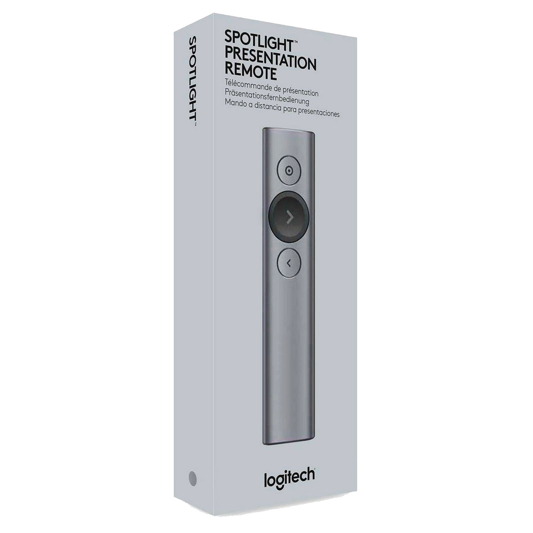 Puntero Logitech Spotlight inalámbrico 30m 2.4 GHz y Bluetooth, Receptor USB, PC/Mac/Android/iOS - Achorao