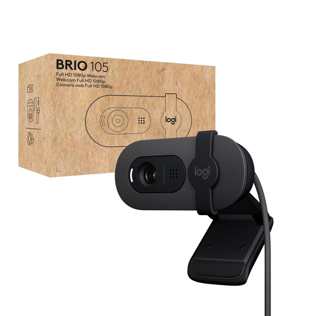 Webcam Logitech Brio 105 Full Hd 1080P  Business Webcam  USB-A  Compatible Windows, Mac, Chrome - Achorao