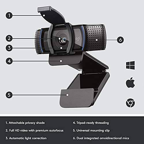 Webcam Logitech C920e FULL HD 1080P USB Plug and Play - Achorao