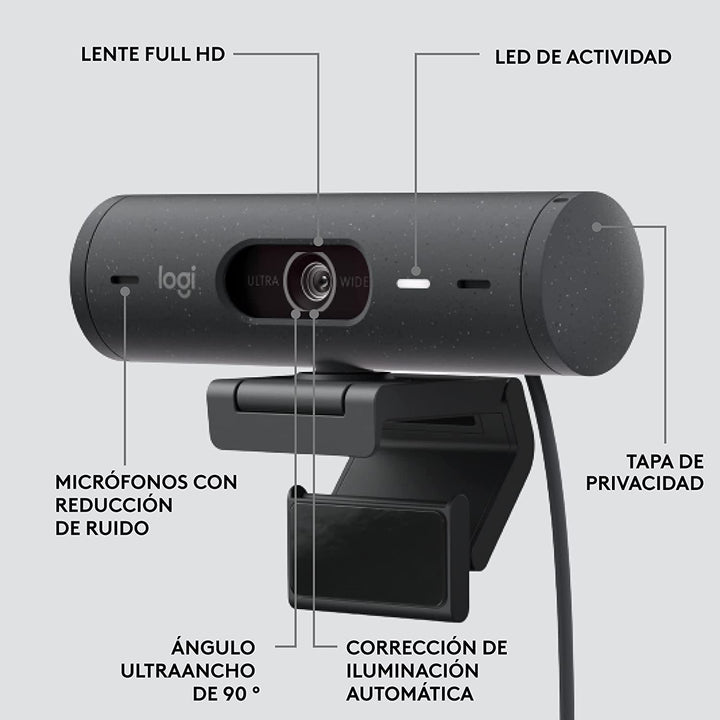 Webcam Logitech Brio 500 Full Hd 1080p - Achorao