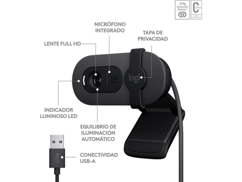 Webcam Logitech Brio 100 Fhd 1080p Usb-A - Achorao