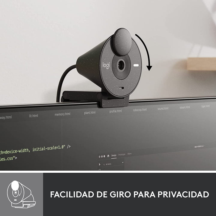 Webcam Logitech Brio 300 Fhd 1080p con Modo Privacidad - Achorao