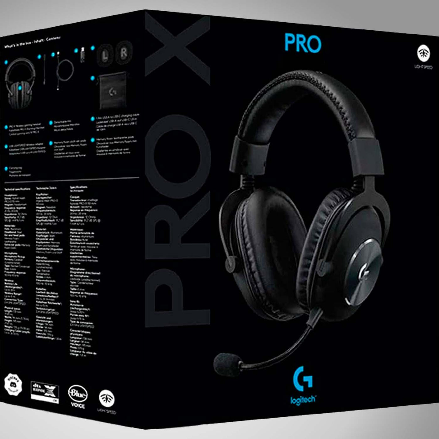 Audífonos Gamer Logitech Pro X - 7.1 Blue Voice Material Premium - Achorao