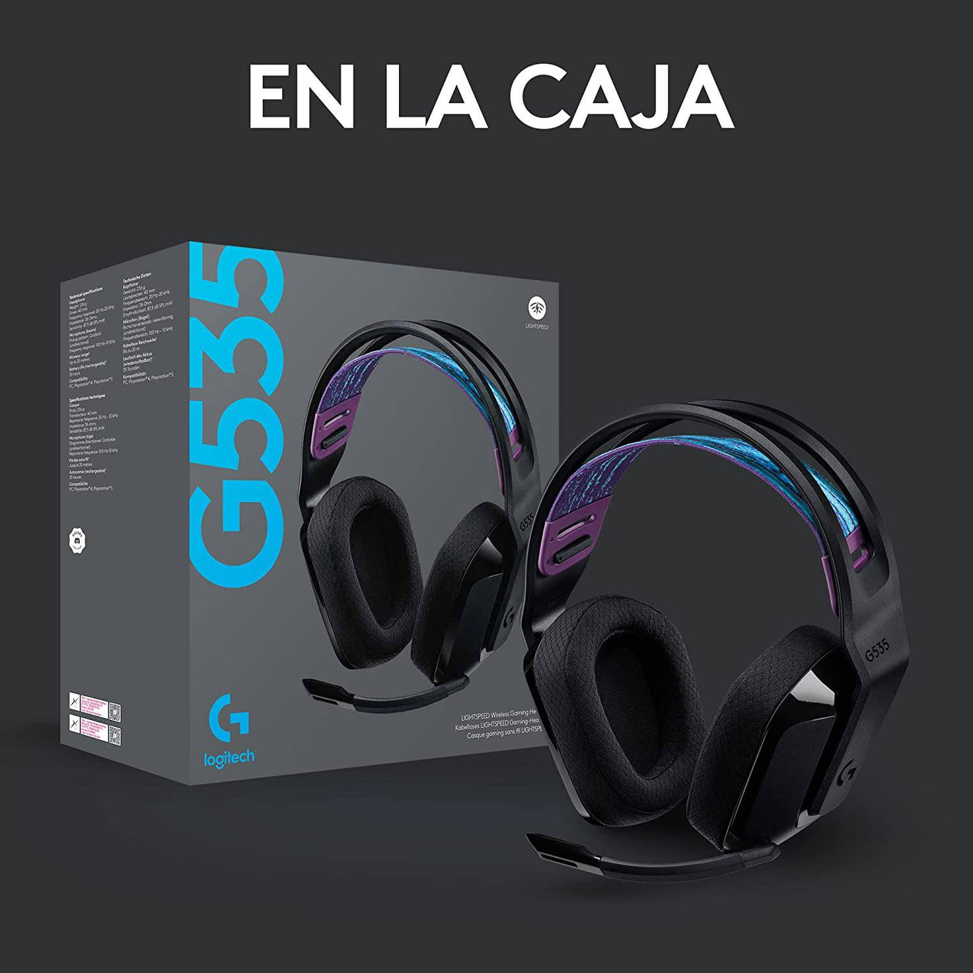 Audífonos Gamer Logitech G535 Inalámbrico Lightspeed 1ms - Achorao