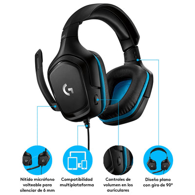 Audífonos Gamer USB Logitech G432 Tecnología DTS - Achorao