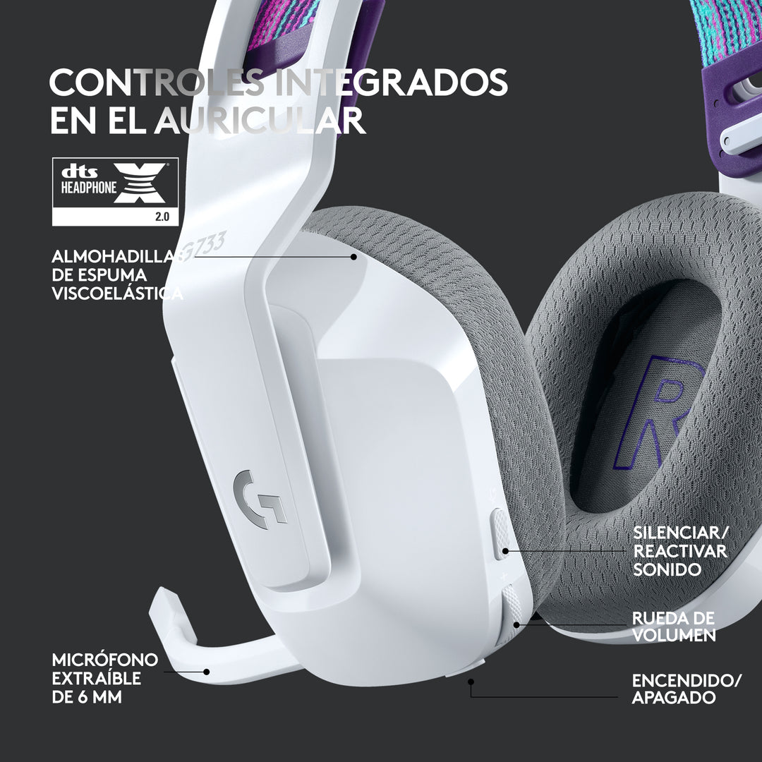 Audífonos Gamer Inalámbricos Logitech G733 con luz RGB LED - Achorao