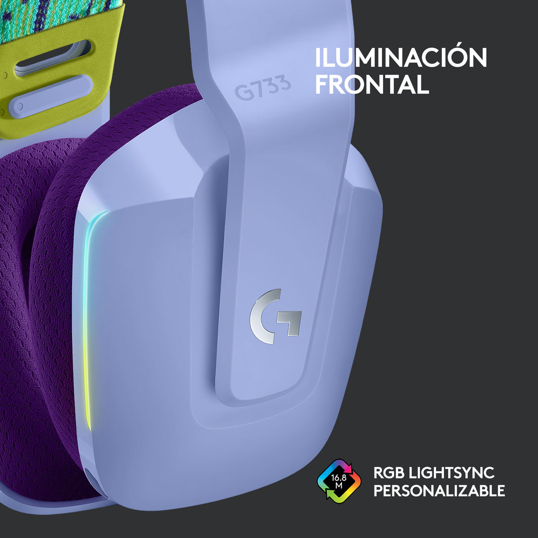Audífonos Gamer Inalámbricos Logitech G733 con luz RGB LED - Achorao