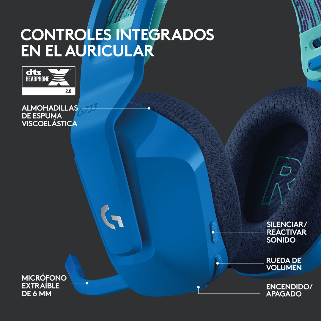 Audífonos Gamer Inalámbricos Logitech G733 con luz RGB LED - Achorao
