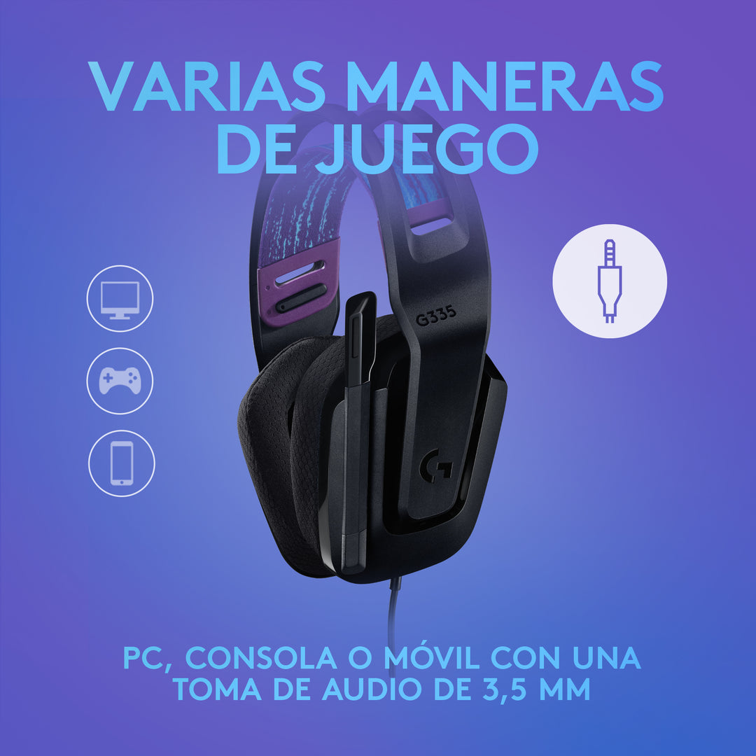 Audífonos Gamer Logitech G335 Ligero Colour Multidispositivo - Achorao