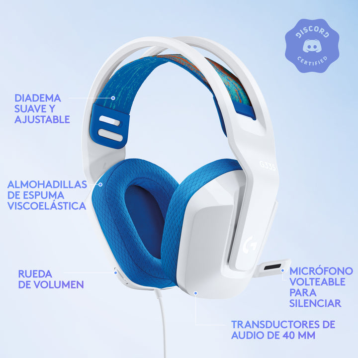 Audífonos Gamer Logitech G335 Ligero Colour Multidispositivo - Achorao